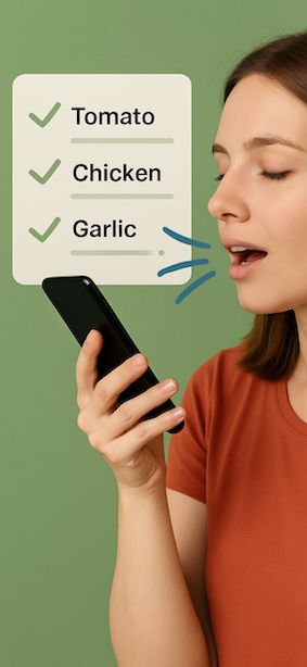 Voice shopping list interface